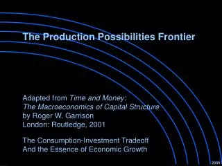 The Production Possibilities Frontier