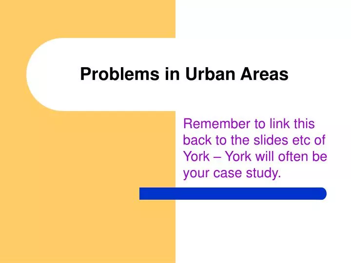 problems in urban areas