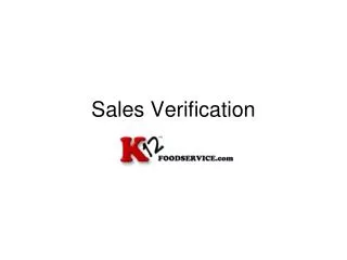 Sales Verification