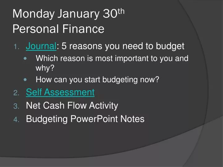 monday january 30 th personal finance