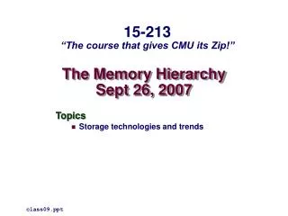 the memory hierarchy sept 26 2007