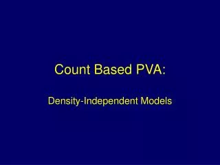 Count Based PVA: