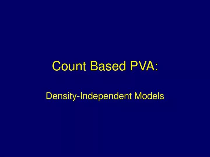 count based pva