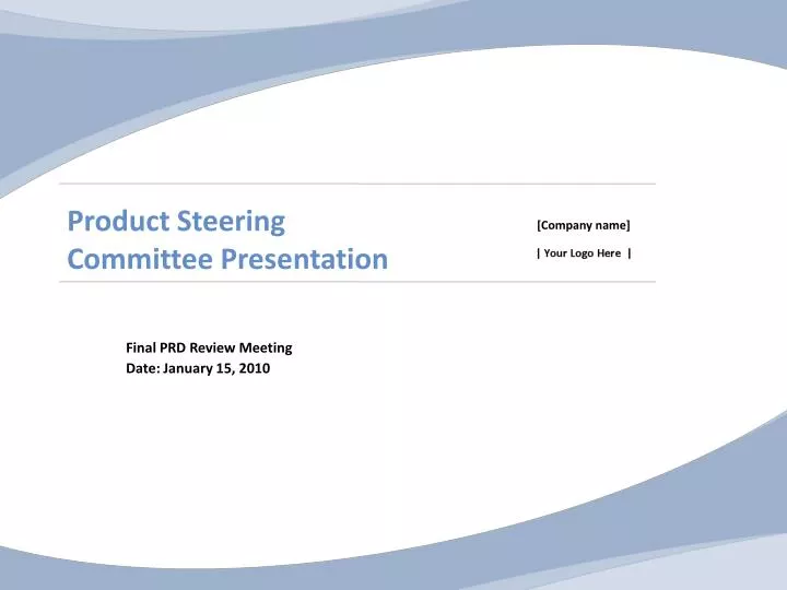 product steering committee presentation