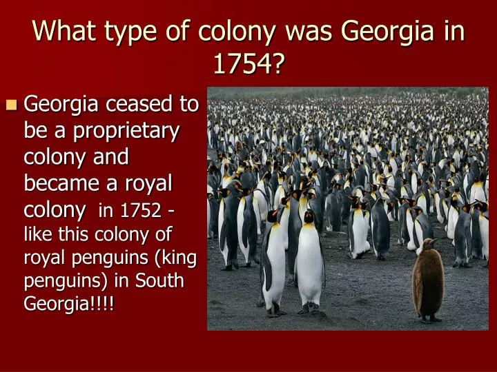 what type of colony was georgia in 1754