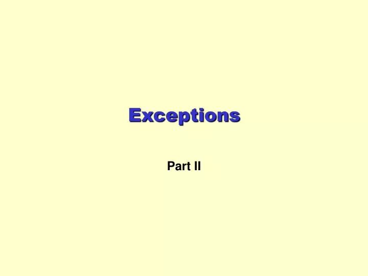 exceptions