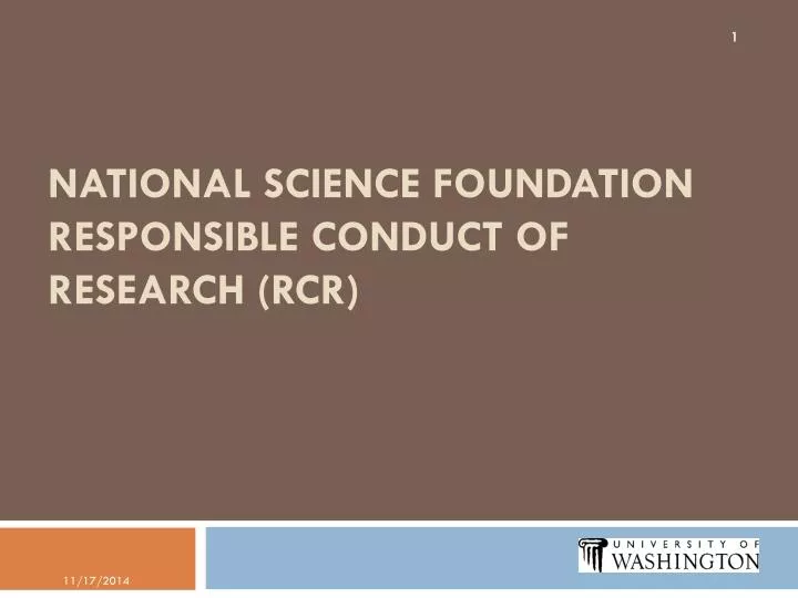 national science foundation responsible conduct of research rcr
