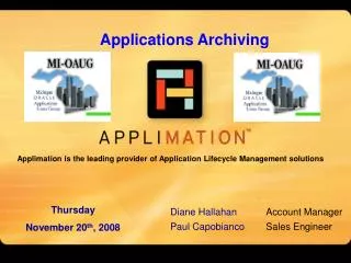 Applimation is the leading provider of Application Lifecycle Management solutions