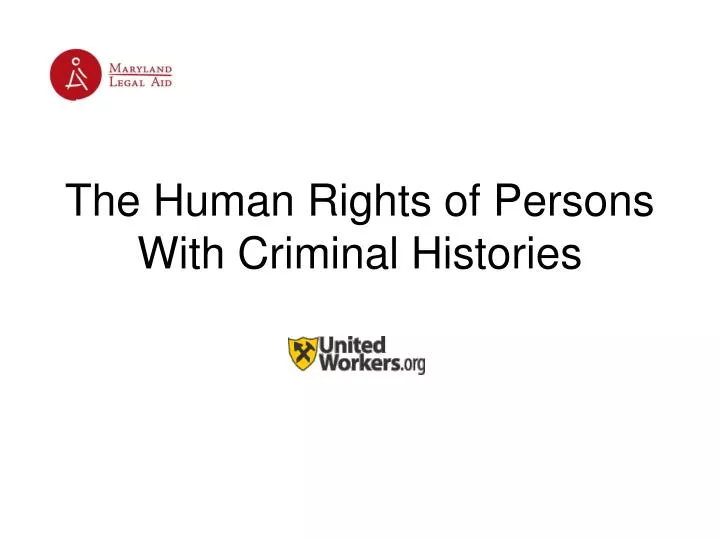 the human rights of persons with criminal histories