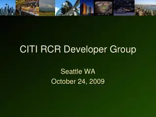CITI RCR Developer Group