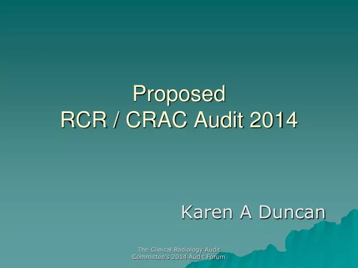 proposed rcr crac audit 2014