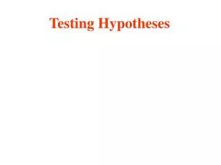 Testing Hypotheses