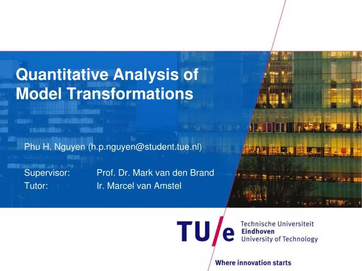 quantitative analysis of model transformations