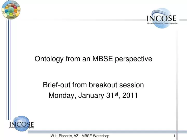 ontology from an mbse perspective