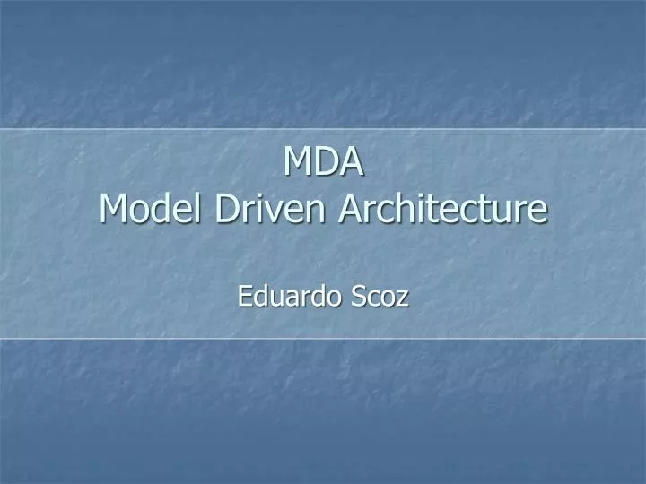mda model driven architecture