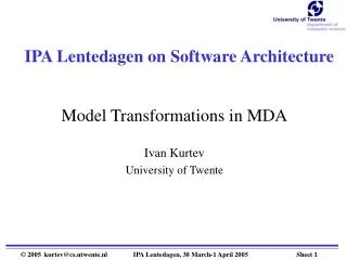 IPA Lentedagen on Software Architecture