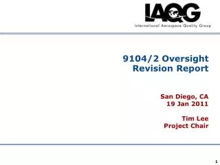 9104/2 Oversight Revision Report