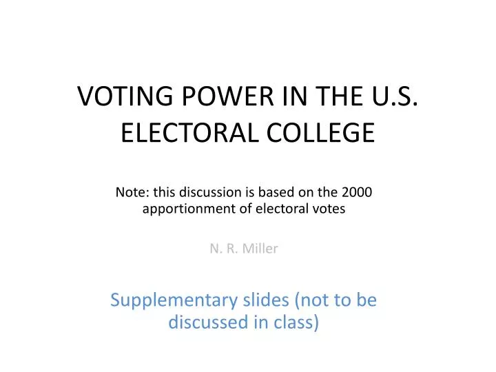 voting power in the u s electoral college