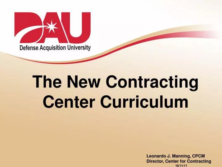 the new contracting center curriculum