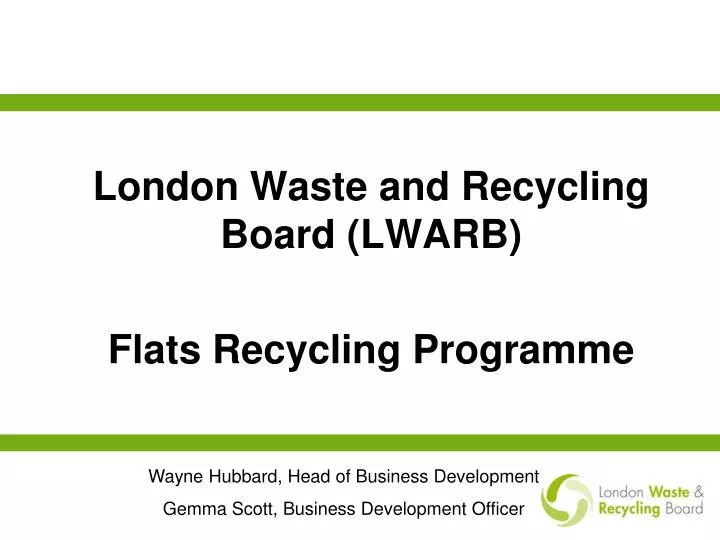 london waste and recycling board lwarb flats recycling programme