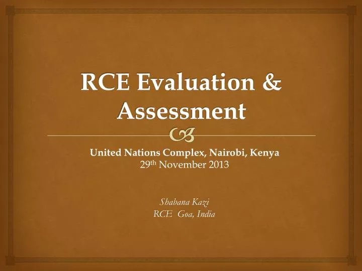 rce evaluation assessment