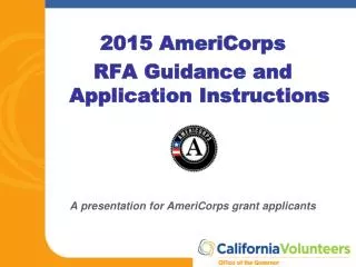 2015 AmeriCorps RFA Guidance and Application Instructions