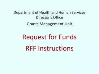 NEW RFF Template for FY15
