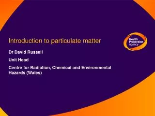 Introduction to particulate matter