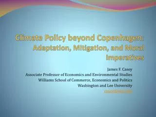 Climate Policy beyond Copenhagen: Adaptation, Mitigation, and Moral Imperatives