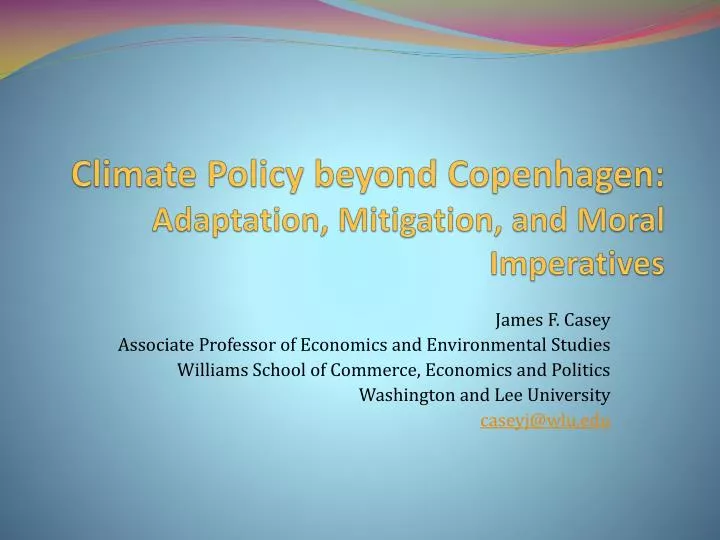 climate policy beyond copenhagen adaptation mitigation and moral imperatives