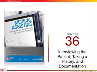 Interviewing the Patient, Taking a History, and Documentation