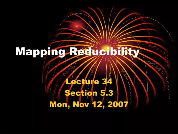 mapping reducibility