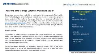 Reasons Why Garage Openers Make Life Easier-San Antonio