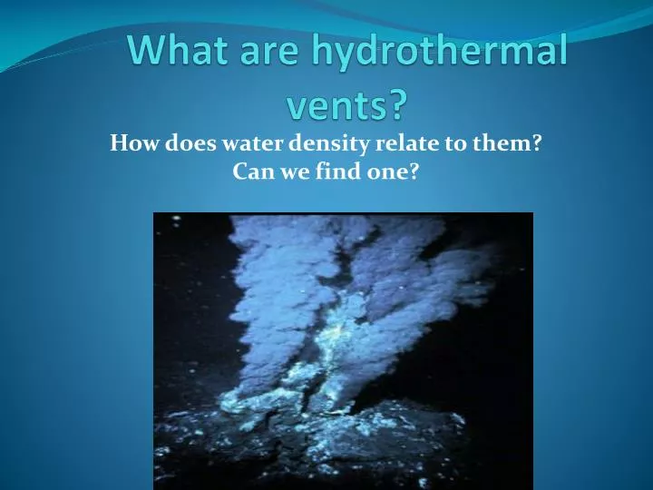 what are hydrothermal vents