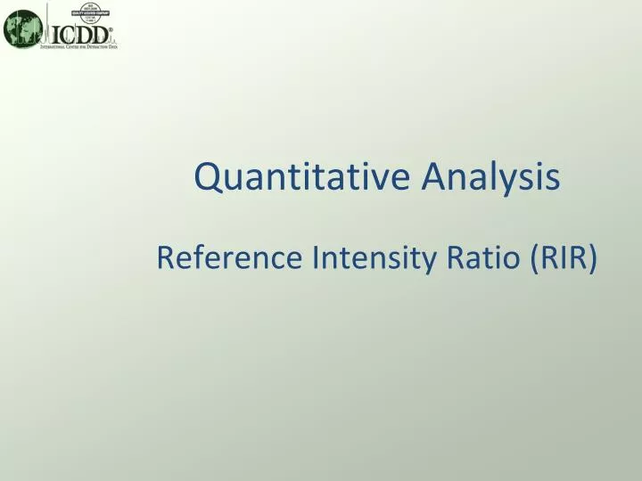 quantitative analysis reference intensity ratio rir