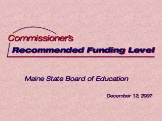 Recommended Funding Level