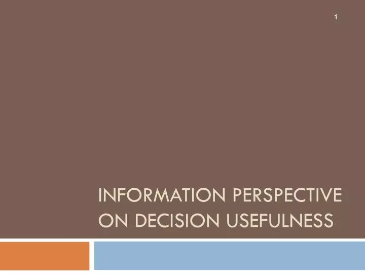 information perspective on decision usefulness