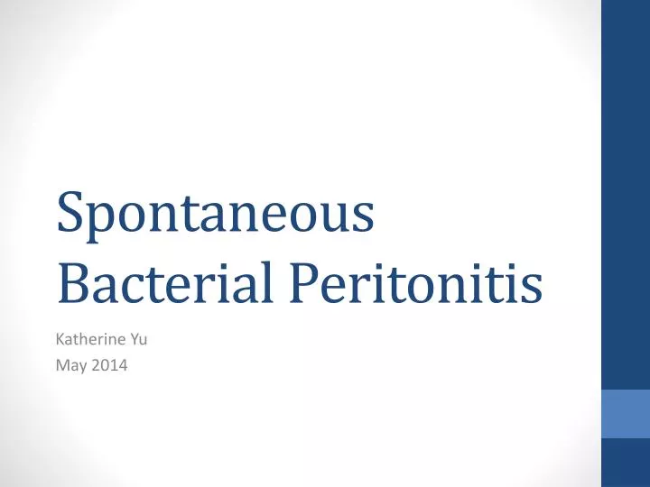 spontaneous bacterial peritonitis