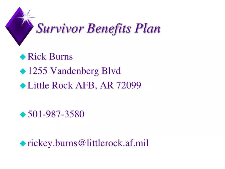 survivor benefits plan