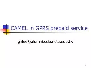 CAMEL in GPRS prepaid service