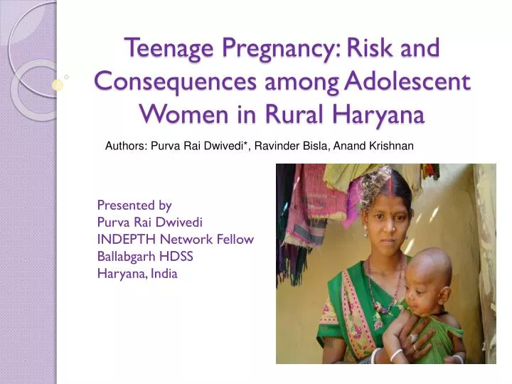 teenage pregnancy risk and consequences among adolescent women in rural haryana