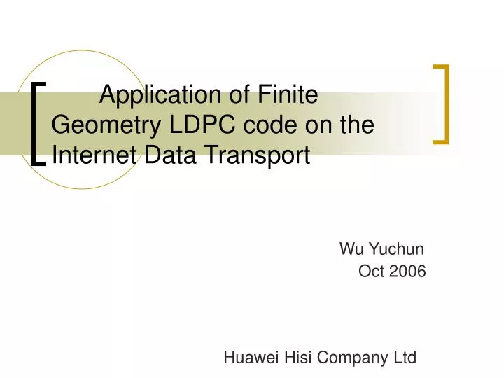 application of finite geometry ldpc code on the internet data transport
