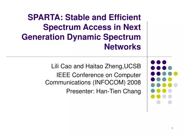 sparta stable and efficient spectrum access in next generation dynamic spectrum networks