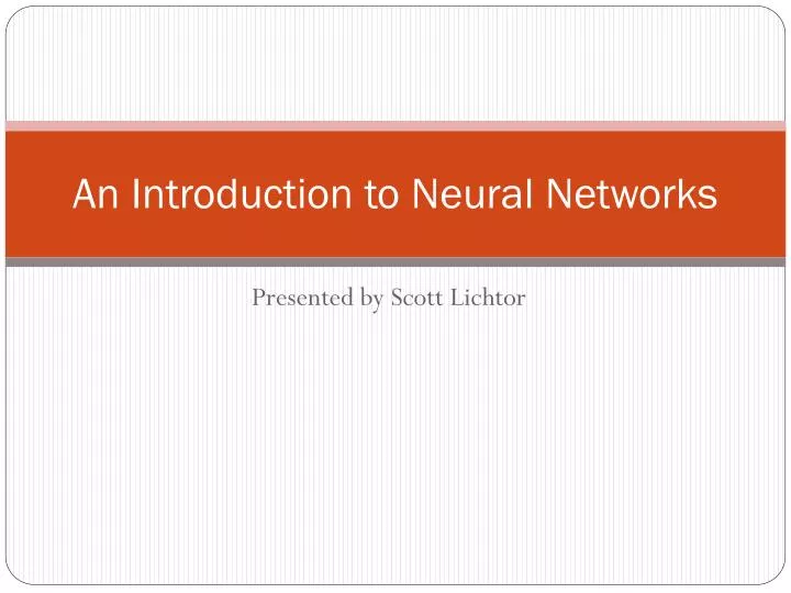 an introduction to neural networks