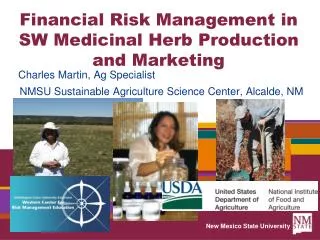 Financial Risk Management in SW Medicinal Herb Production and Marketing