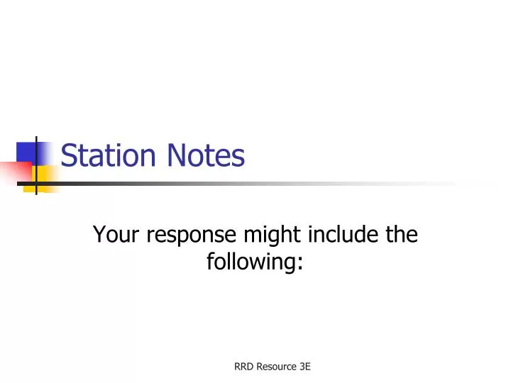 station notes