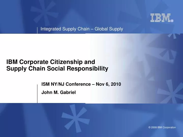 ibm corporate citizenship and supply chain social responsibility