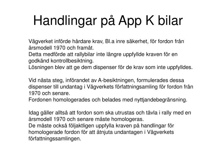 handlingar p app k bilar