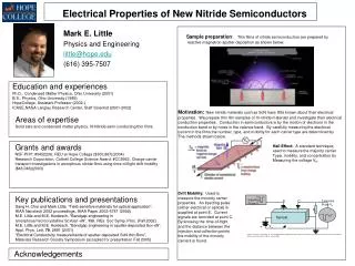 Electrical Properties of New Nitride Semiconductors