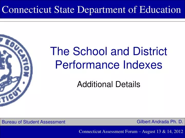 the school and district performance indexes
